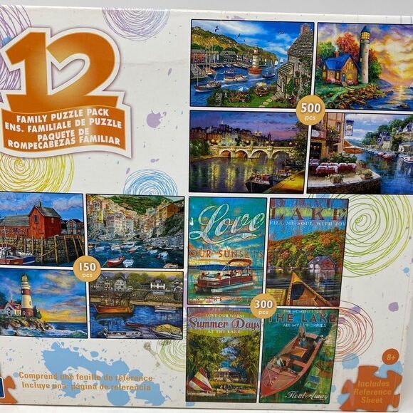 12 Puzzle Pack Europe Italy love lake - Picture 1 of 6